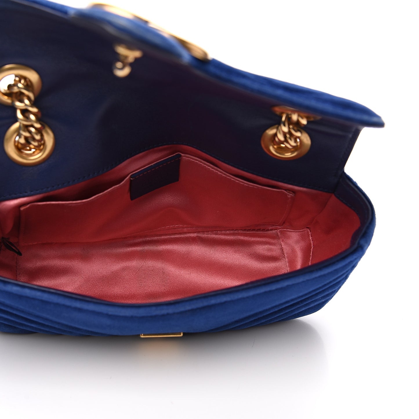 Velvet Matelasse Mini GG Marmont Shoulder Bag Cobalt Blue