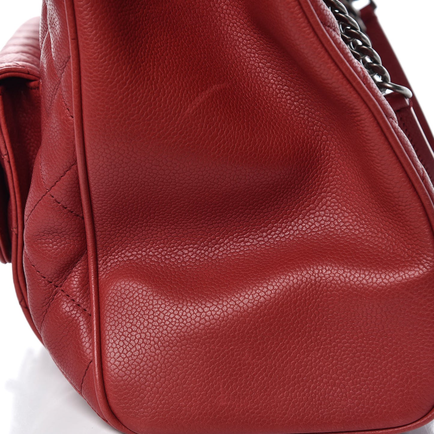 Caviar Quilted Large Casual Pocket Tote Red