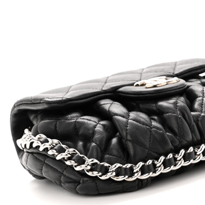 Chanel Washed Lambskin Quilted Mini Chain Around Flap Black 9 of 10