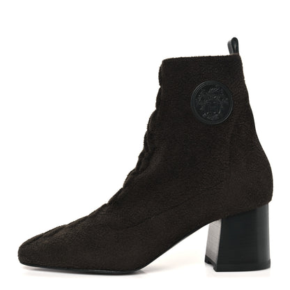 Hermes Knit Calfskin Volver 60 Ankle Boots 38 Brown 1 of 8