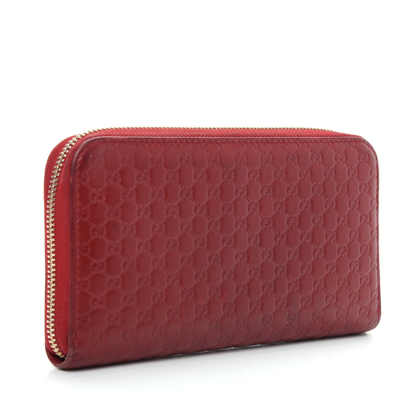 Microguccissima Zip Around Wallet Red