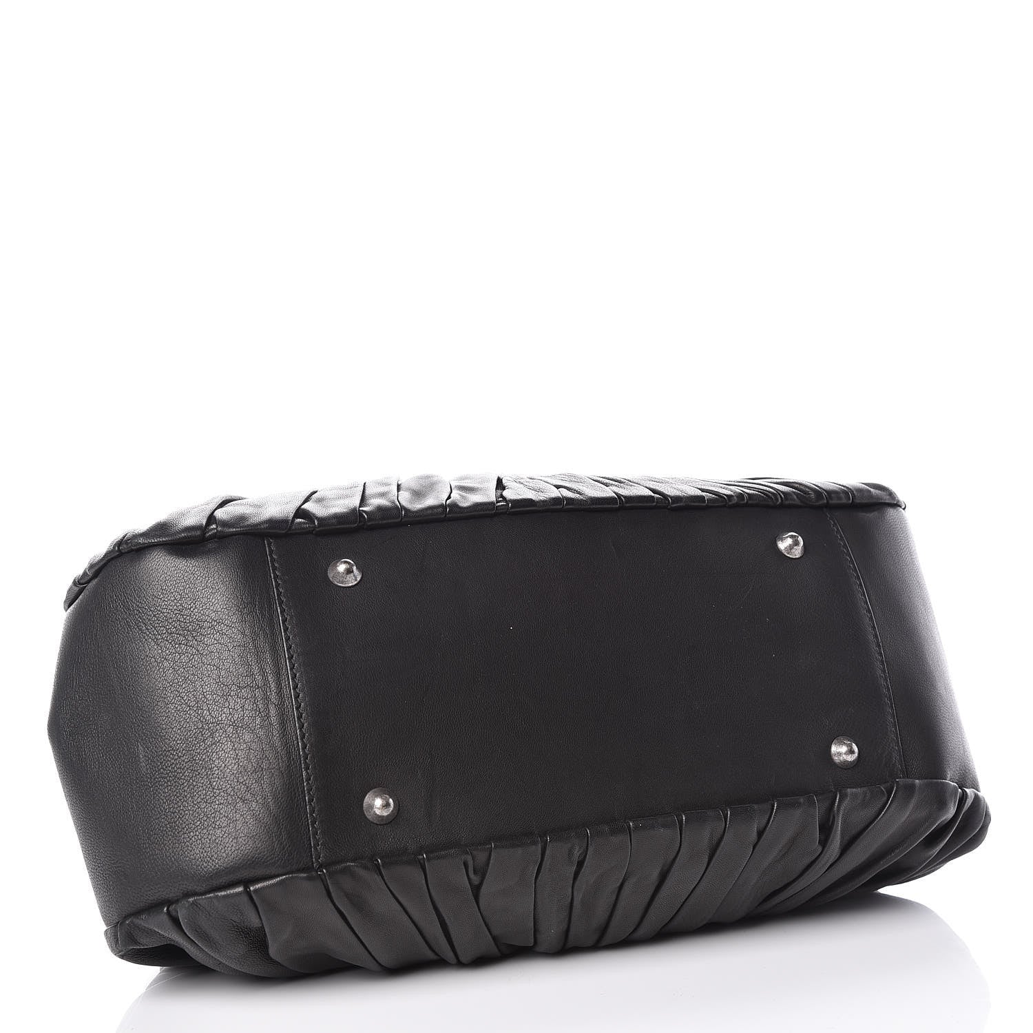 Christian Dior Lambskin Plisse Pleated Frame Satchel Black 4 of 16