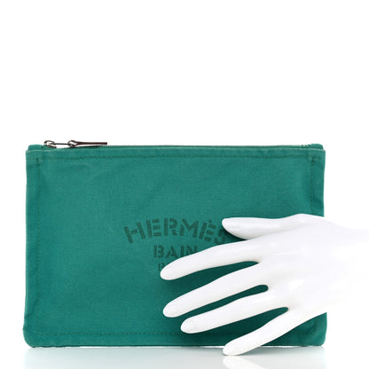 Hermes Toile Small Bain New Yachting Case Bleu Paon 2 of 12