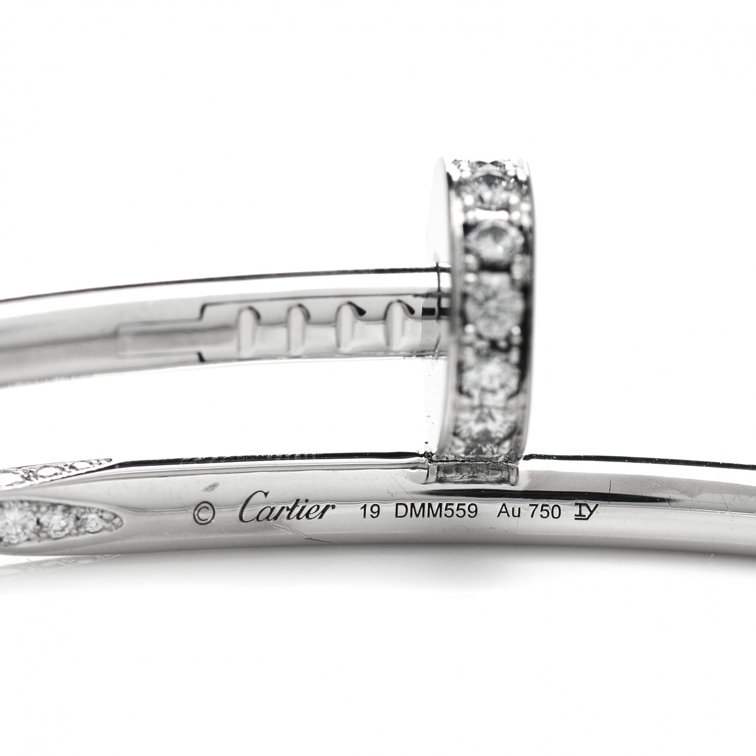 Cartier 18K White Gold Diamond Juste Un Clou Bracelet 19 4 of 6
