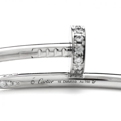 Cartier 18K White Gold Diamond Juste Un Clou Bracelet 19 4 of 6