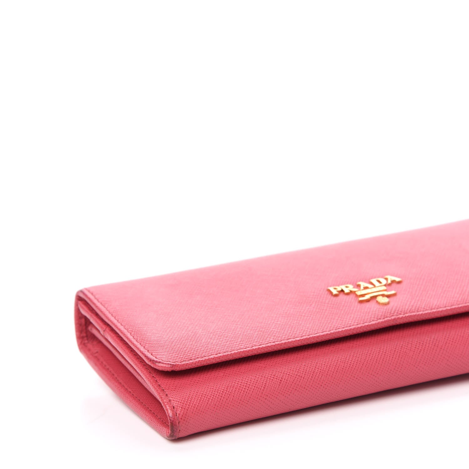 Prada Saffiano Metal Continental Flap Wallet Peonia 9 of 10