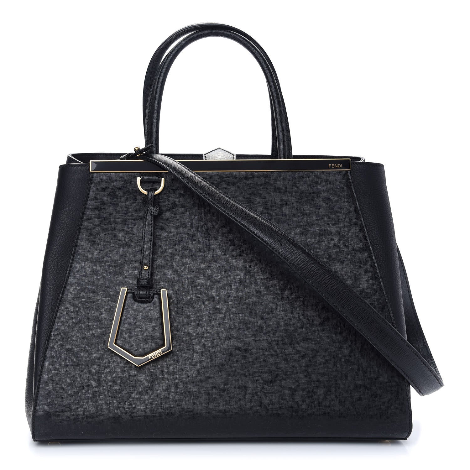 Fendi Vitello Elite Regular 2Jours Tote Black 1 of 8