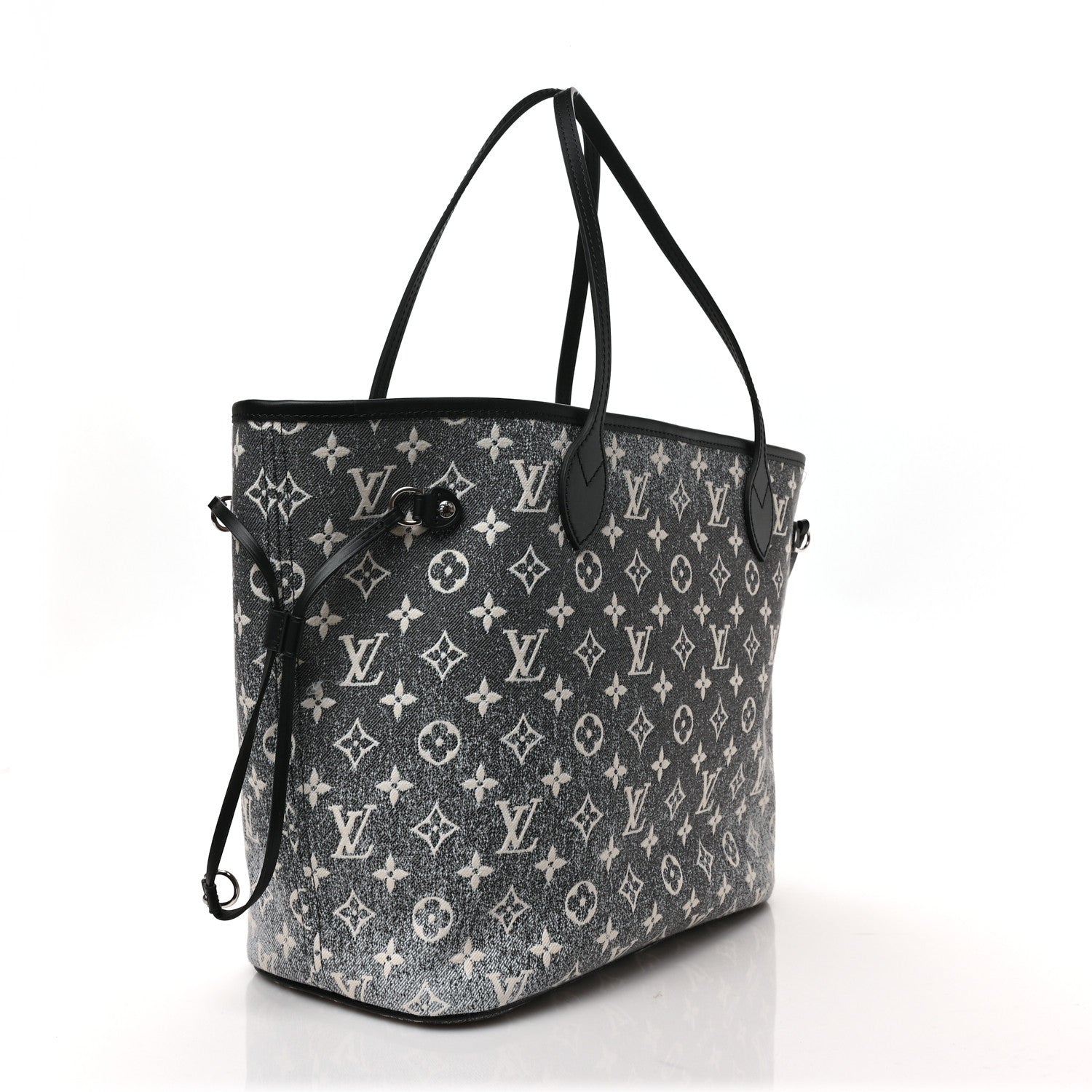 Louis Vuitton Denim Monogram Jacquard Neverfull MM Grey 3 of 8
