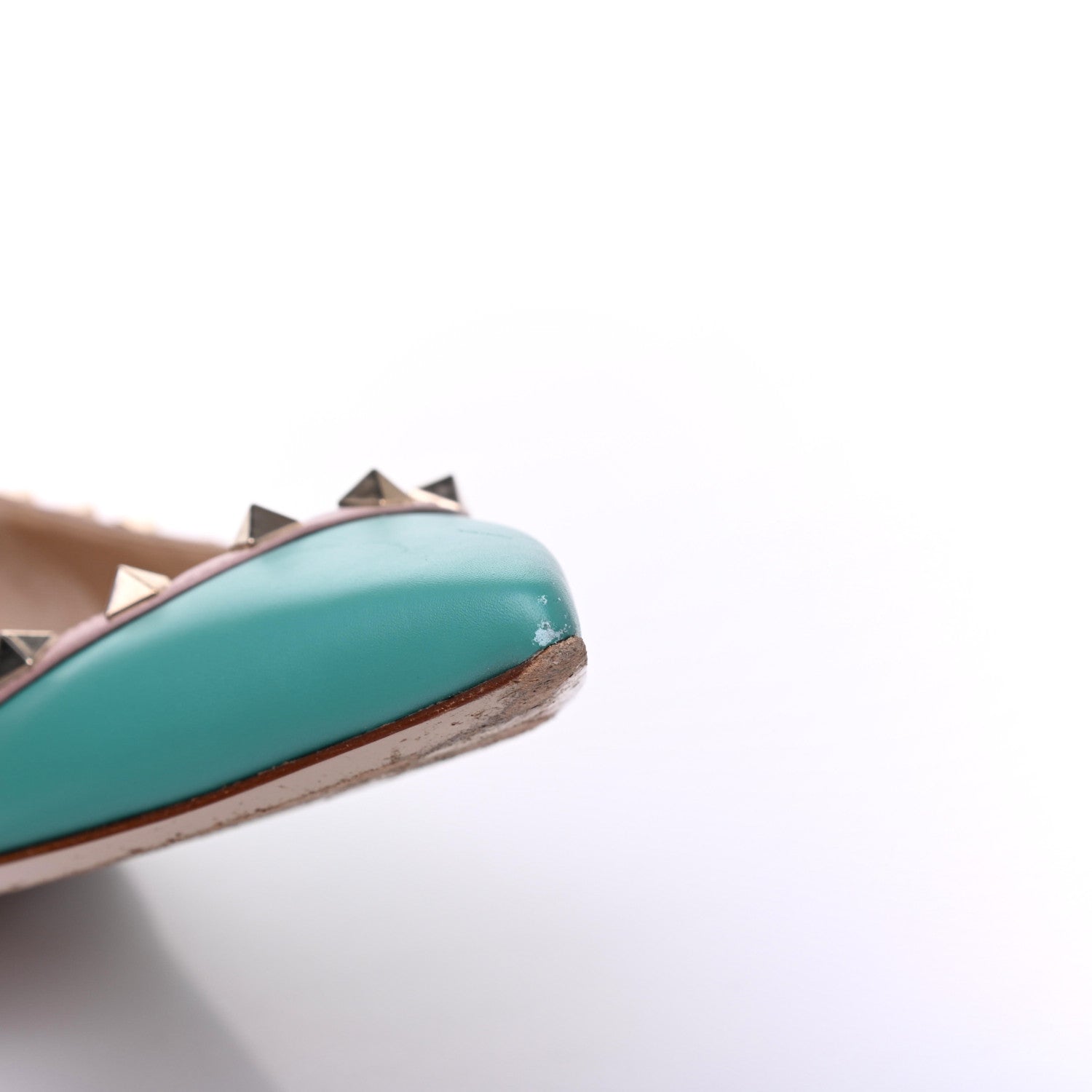 Valentino Garavani Calfskin Nappa Rockstud Ballerina Flats 37.5 Colibri Poudre 15 of 17
