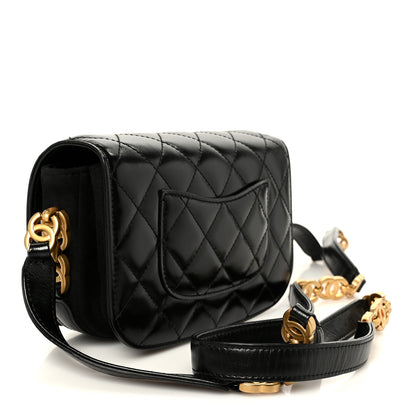 Chanel Shiny Calfskin Quilted Suede Goatskin Mini Messenger Black 3 of 10