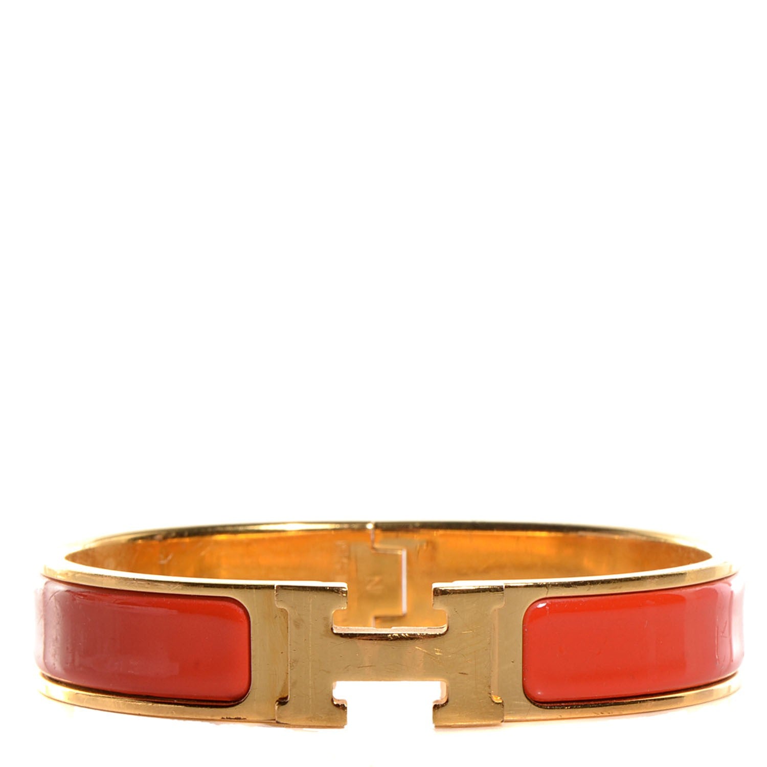 Hermes Enamel Narrow Clic Clac H Bracelet PM Orange 1 of 5