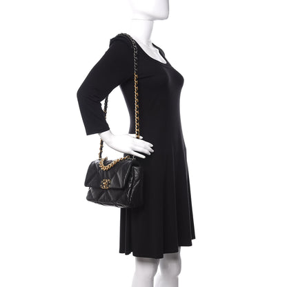 Chanel Goatskin Quilted Medium 19 Flap Black 2 of 10