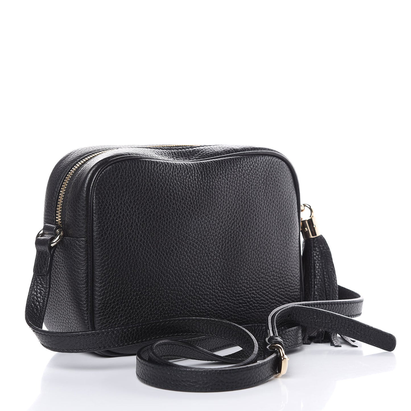 Pebbled Calfskin Small Soho Disco Bag Black