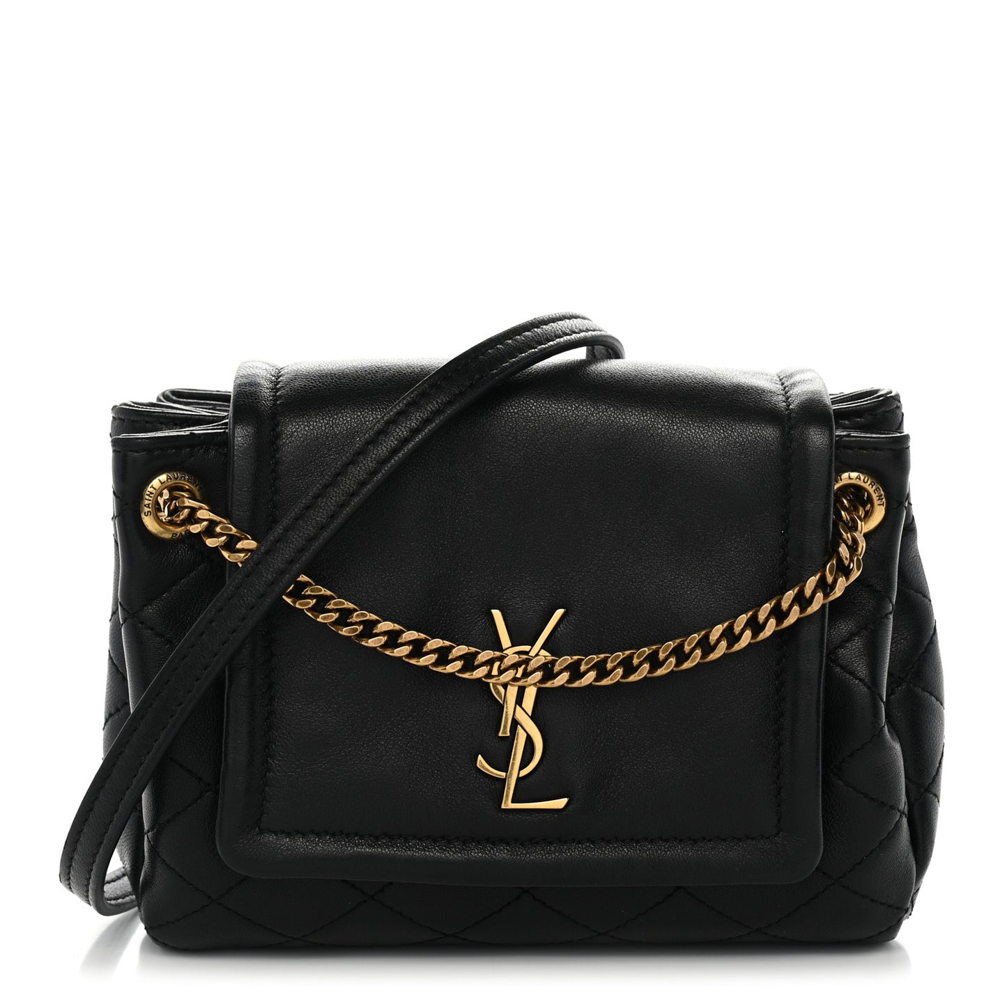 Lambskin Quilted Monogram Mini Nolita Black