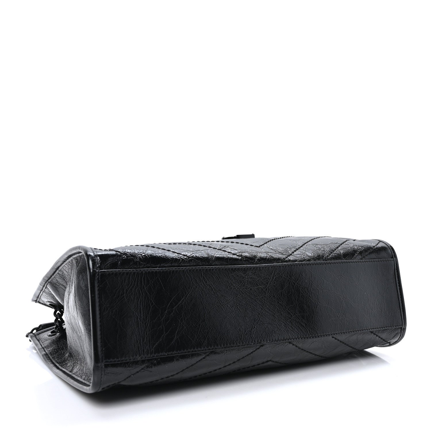 Saint Laurent Crinkled Calfskin Matelasse Monogram Medium Niki Shopper Tote Black 4 of 9