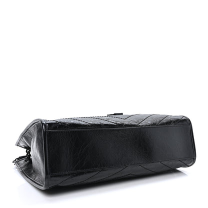 Saint Laurent Crinkled Calfskin Matelasse Monogram Medium Niki Shopper Tote Black 4 of 9
