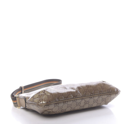 Gucci Crystal Monogram Web Small Flat Messenger Crossbody Bronze 4 of 10