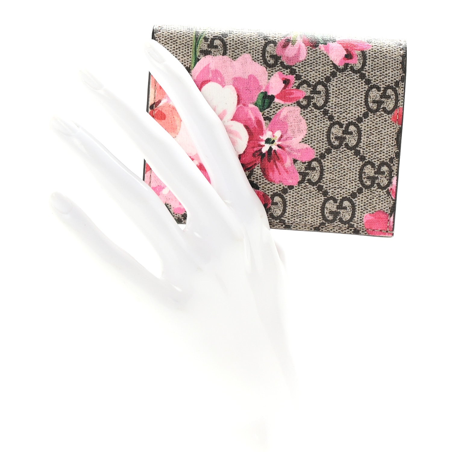 Gucci GG Supreme Monogram Blooms Card Case Beige Multicolor Dry Rose 2 of 8