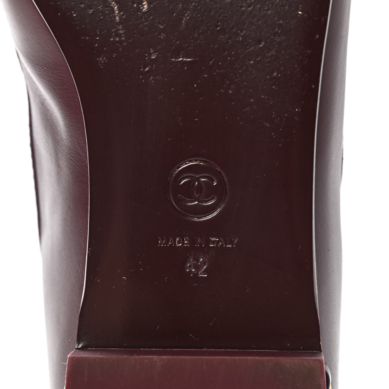Chanel Calfskin CC Chain Mocassin Loafers 42 Burgundy 7 of 14