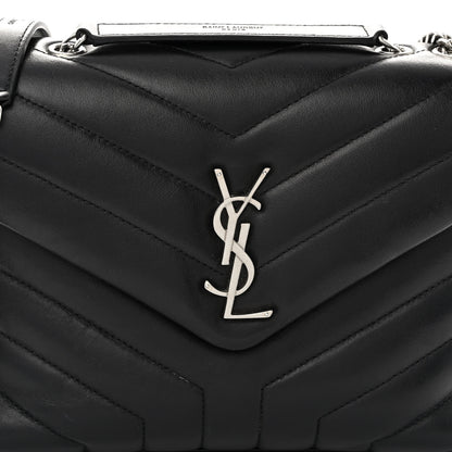 Saint Laurent Calfskin Y Quilted Monogram Small Loulou Chain Satchel Black 8 of 10