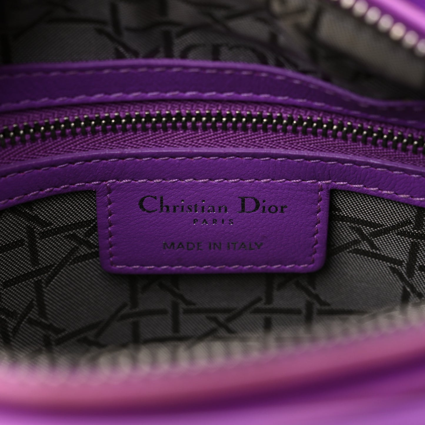 Lambskin Cannage Medium Lady Dior Purple