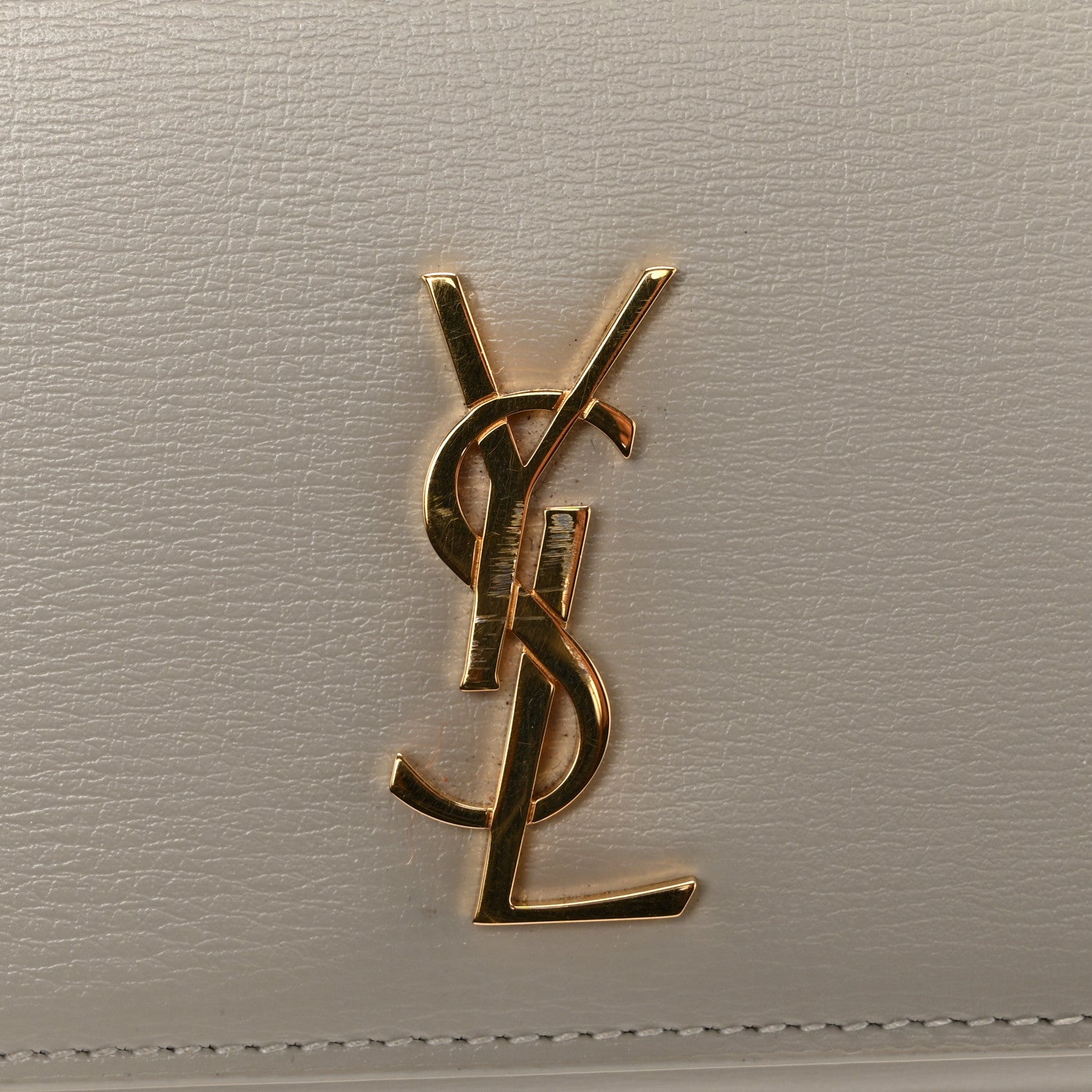 Saint Laurent Smooth Calfskin Monogram Phone Holder Crossbody Crema Soft 12 of 14