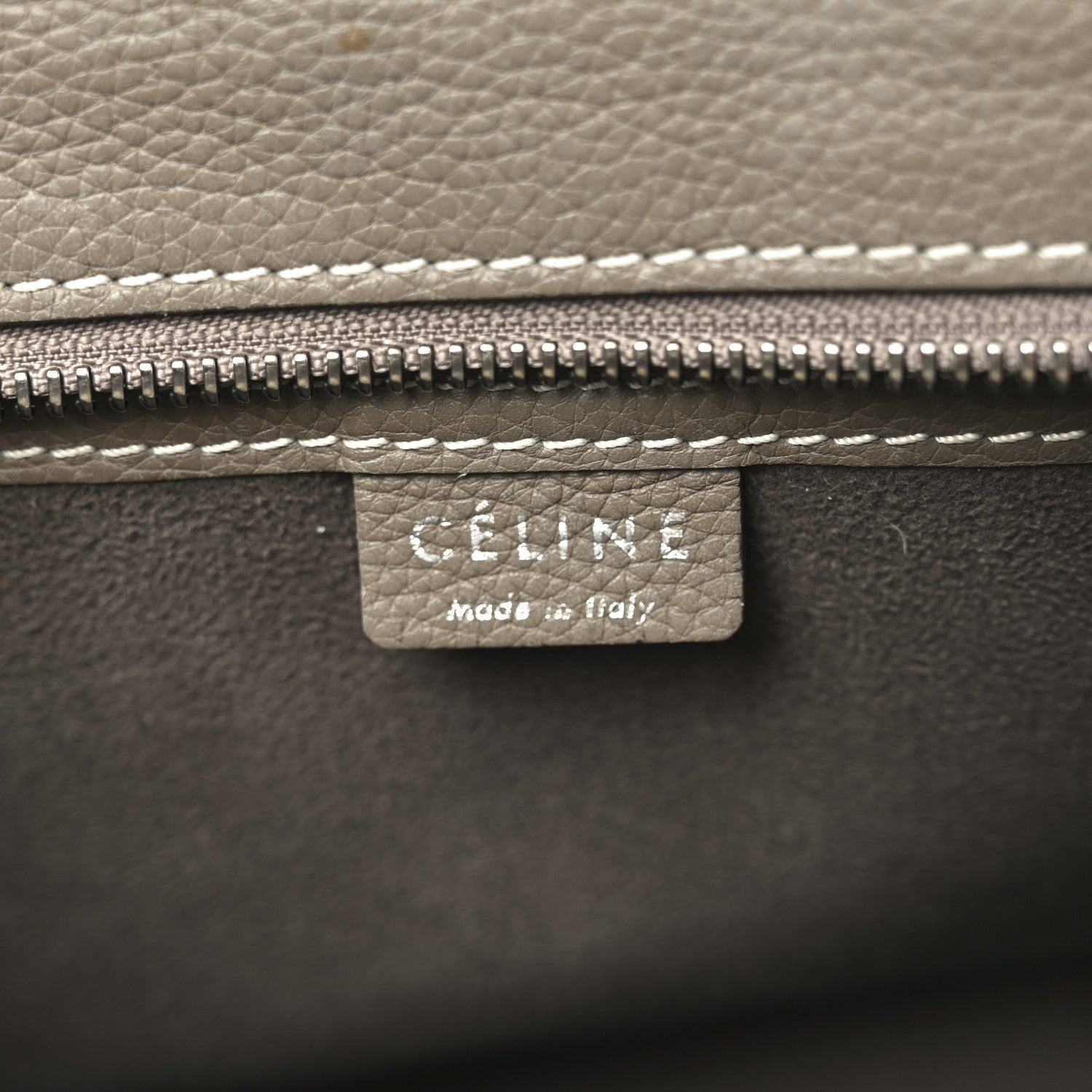 Celine Drummed Calfskin Nano Luggage Souris 6 of 9
