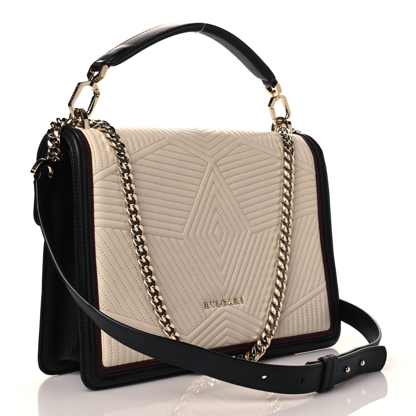 Quilted Nappa Smooth Calfskin Serpenti Forever Diamond Blast Ivory