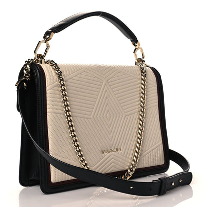 Bulgari Quilted Nappa Smooth Calfskin Serpenti Forever Diamond Blast Ivory 3 of 10