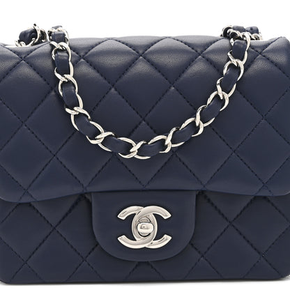 Chanel Lambskin Quilted Mini Square Flap Navy 8 of 10