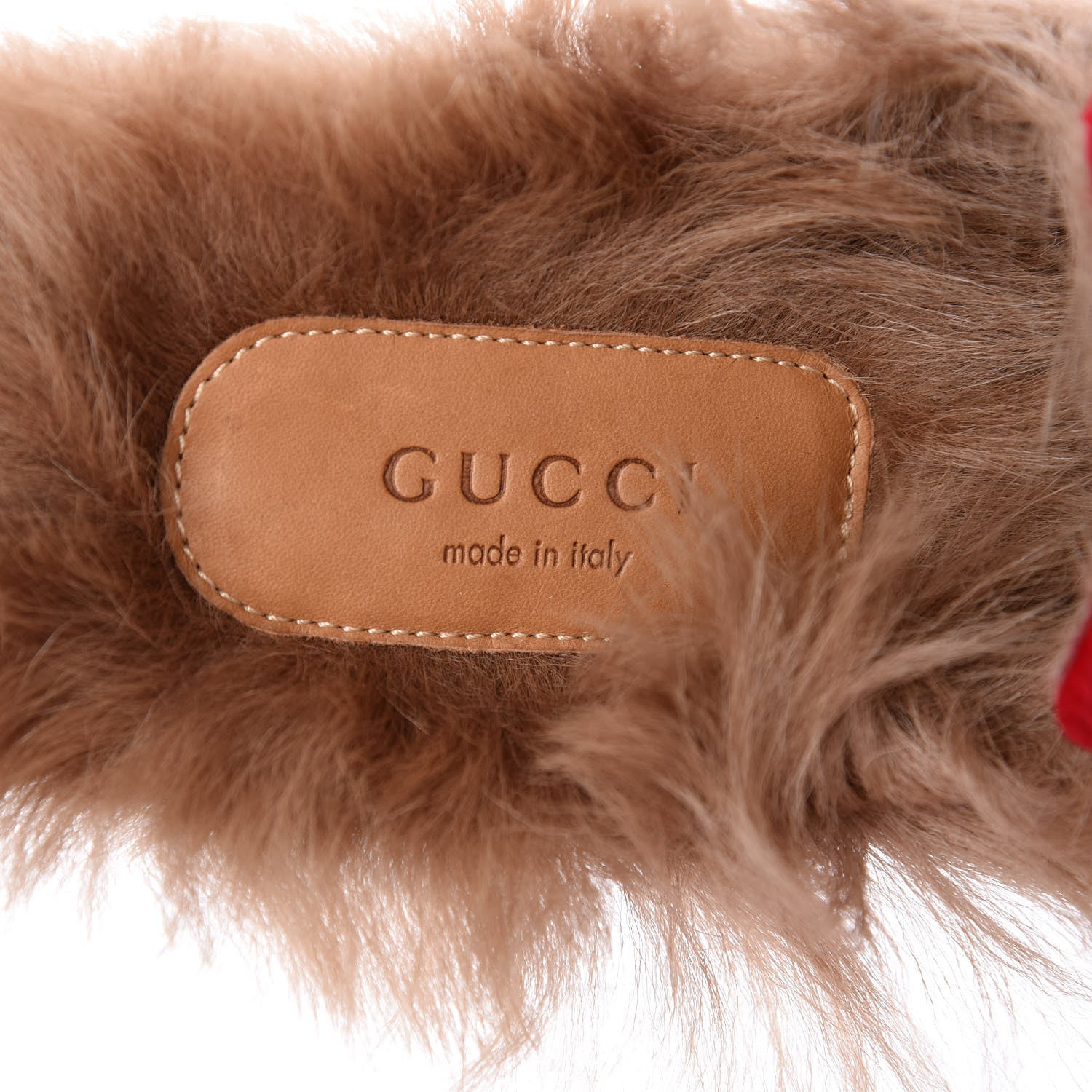 Gucci Velvet Fur Womens Princetown Slippers 35 Hibiscus Red 5 of 8