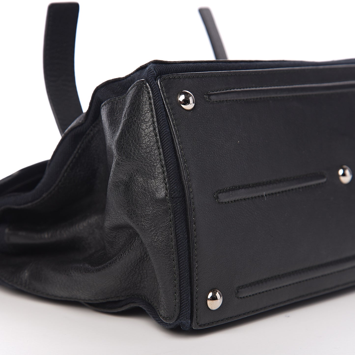 Calfskin Canvas Medium Muse Two Black