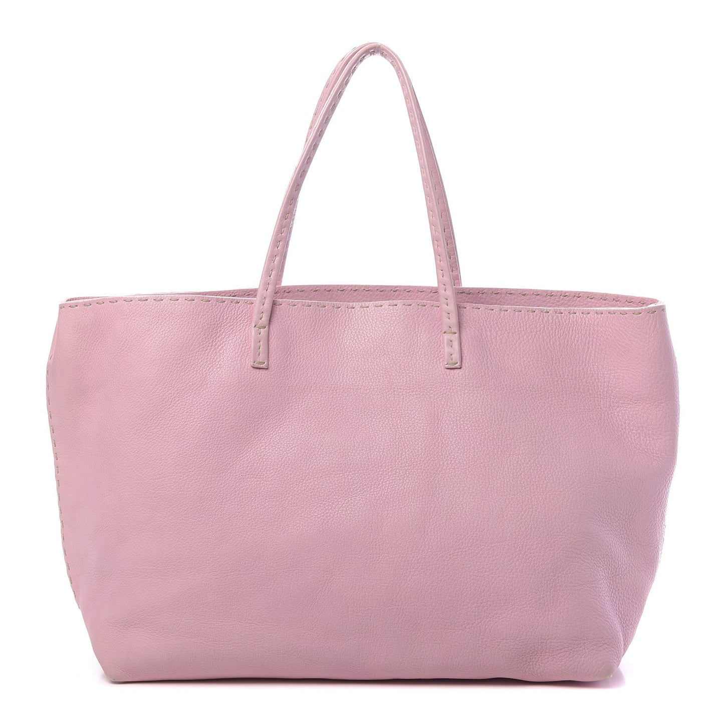 Calfskin Romano Selleria Roll Tote Rosa