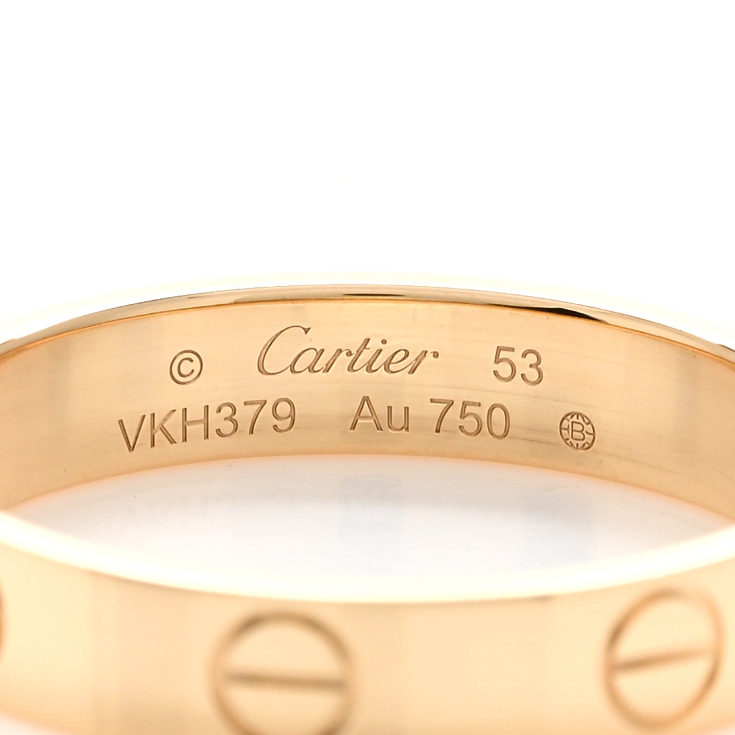 Cartier 18K Yellow Gold 3.5mm LOVE Wedding Band Ring 53 6.5 4 of 5