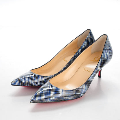 Christian Louboutin Patent Pigalle Follies 55 Pumps 39 Navy Black 3 of 6