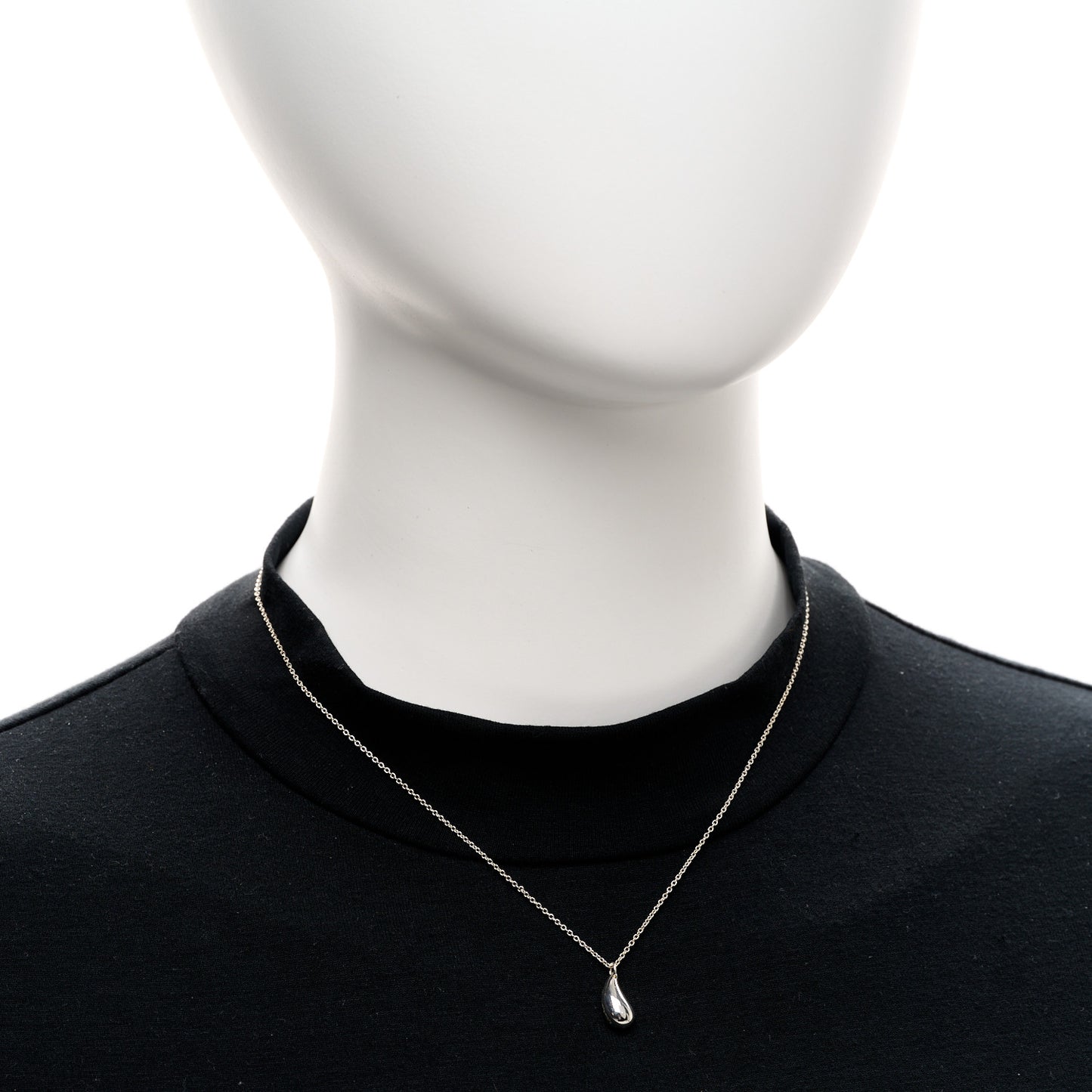 Sterling Silver 12mm Elsa Peretti Teardrop Pendant Necklace