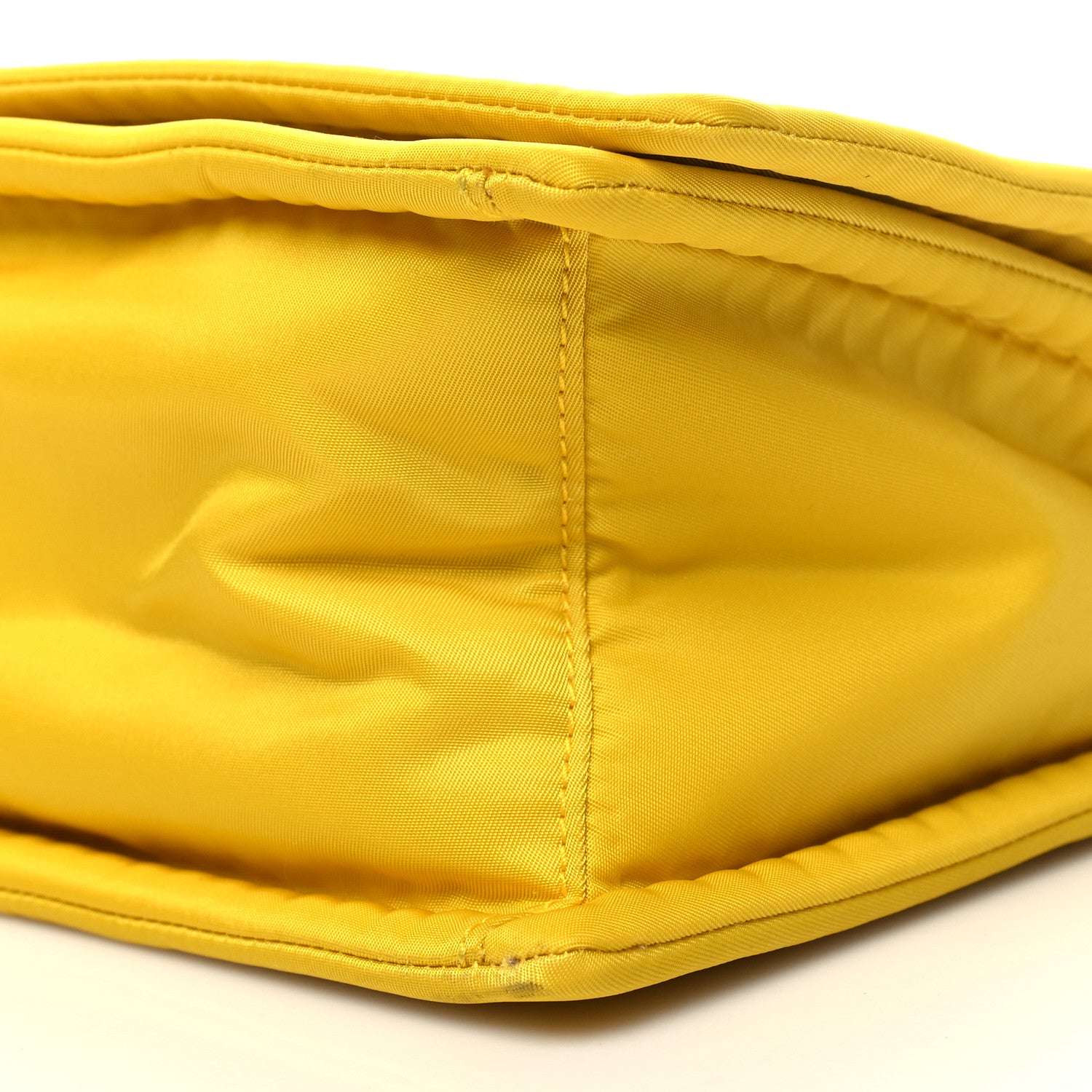 Prada Tessuto Nylon Chain Flap Shoulder Bag Giallo 9 of 11