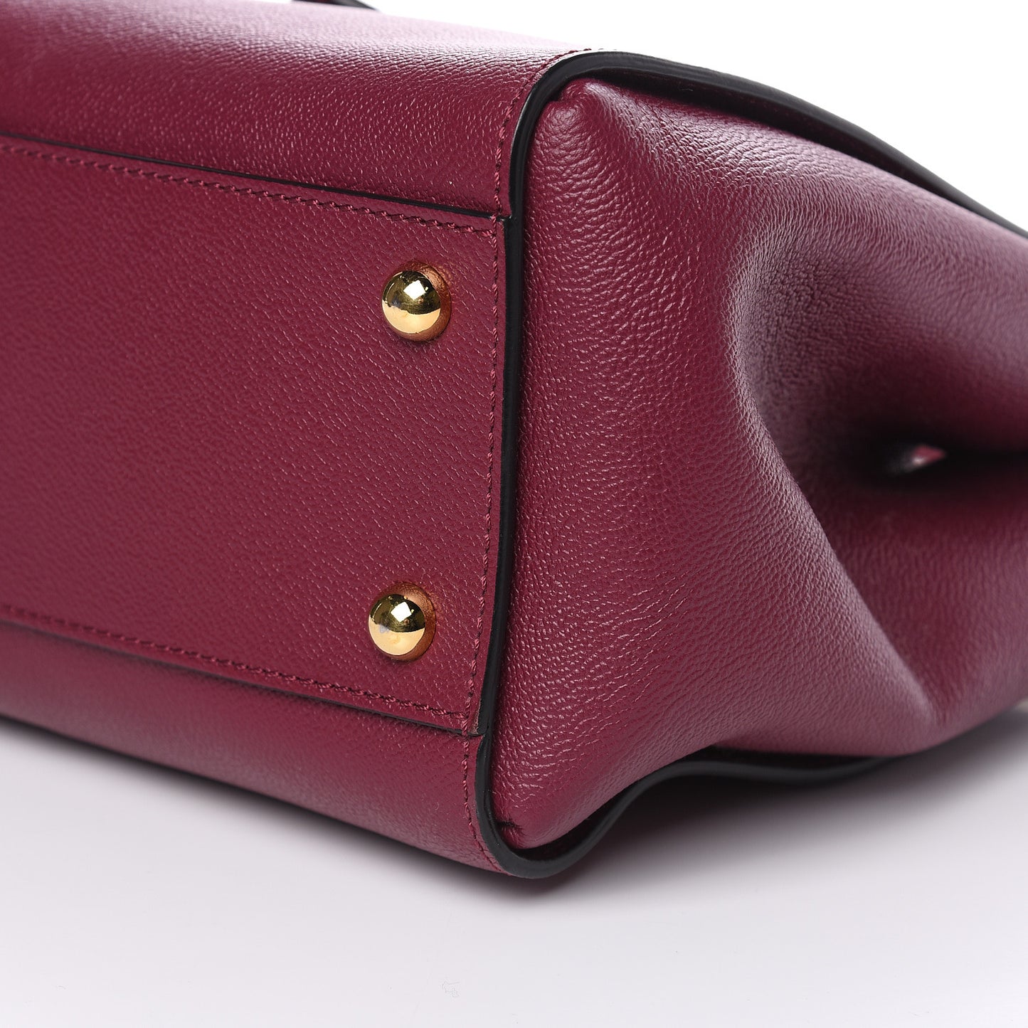 Soft Grain Medium Buckle Tote Dark Plum