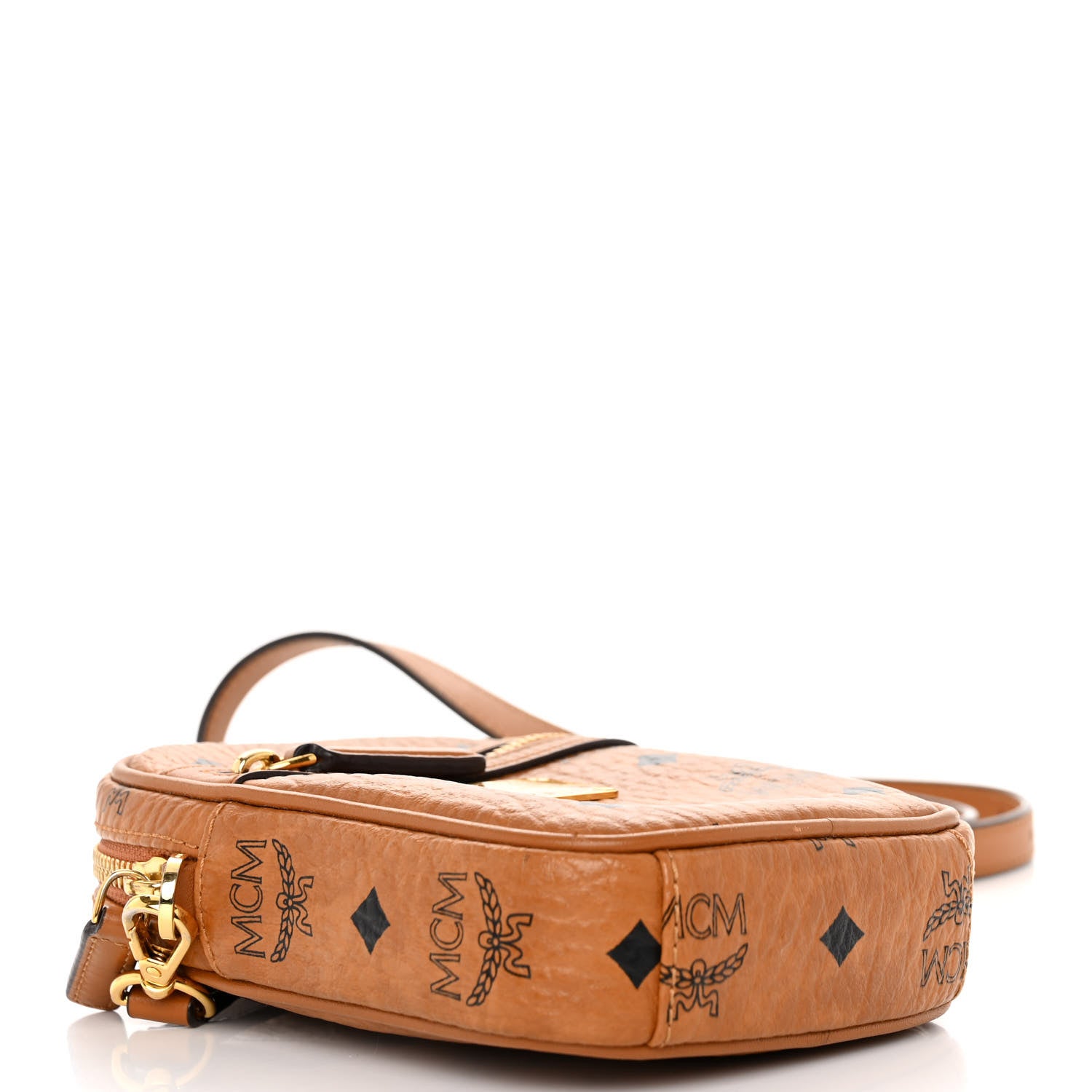 MCM Visetos X-Mini Crossbody Bag Cognac 4 of 9