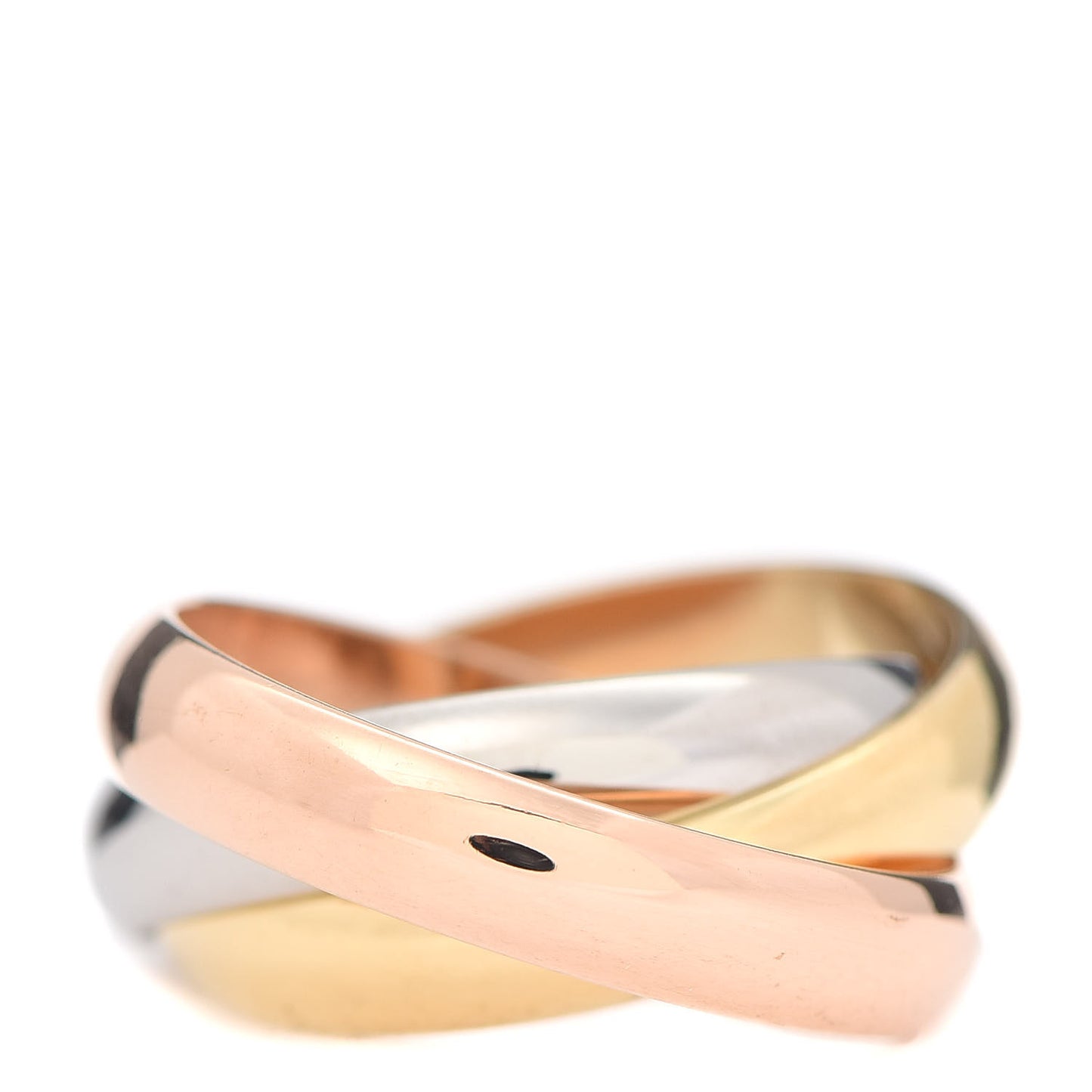 18K Pink Yellow White Gold Classic Trinity Ring 53 6.25