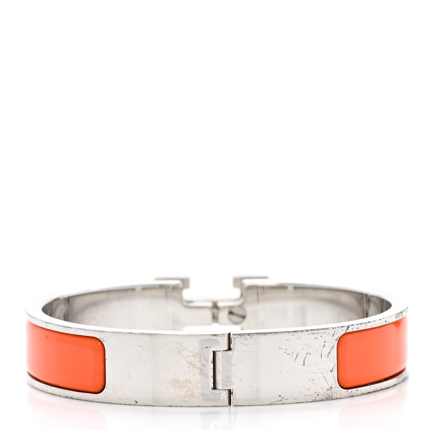 Hermes Enamel Narrow Clic Clac H Bracelet PM Orange 3 of 8