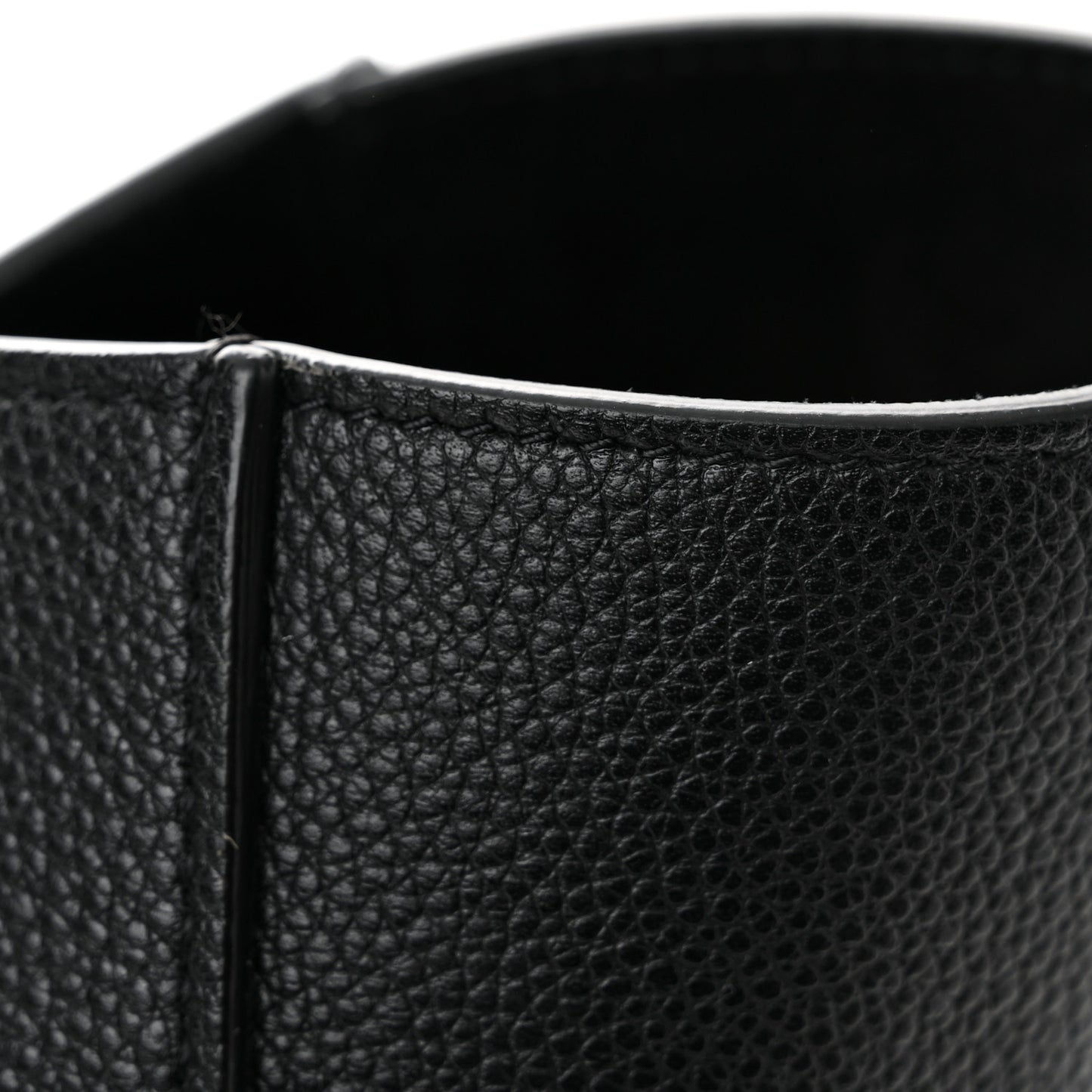 Soft Grained Calfskin Sangle Bucket Bag Black