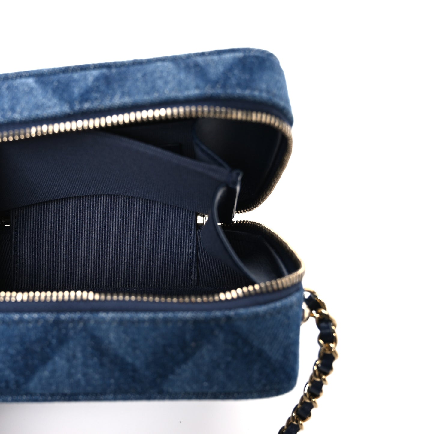 Printed Denim CC Camera Case Blue