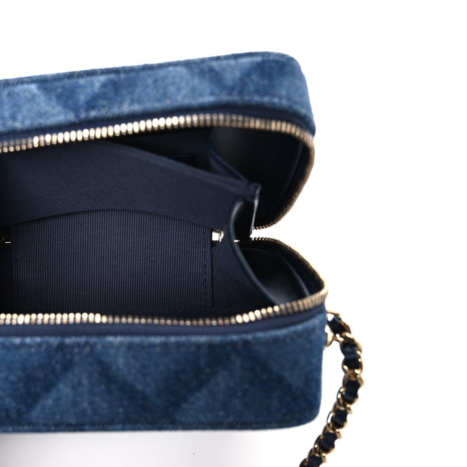 Chanel Printed Denim CC Camera Case Blue 5 of 10