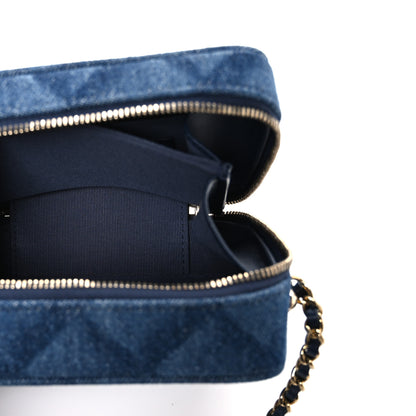 Chanel Printed Denim CC Camera Case Blue 5 of 10
