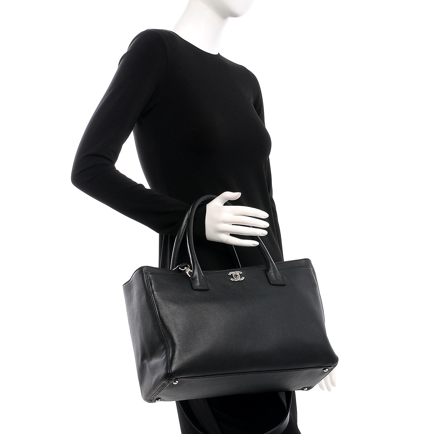 Chanel Calfskin Cerf Executive Shopper Tote Black 2 of 9