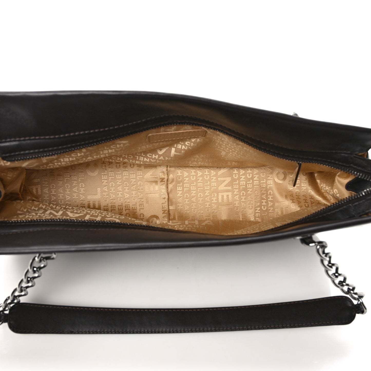 Calfskin Vertical Quilted Lax East West Shoulder Bag Dark Brown