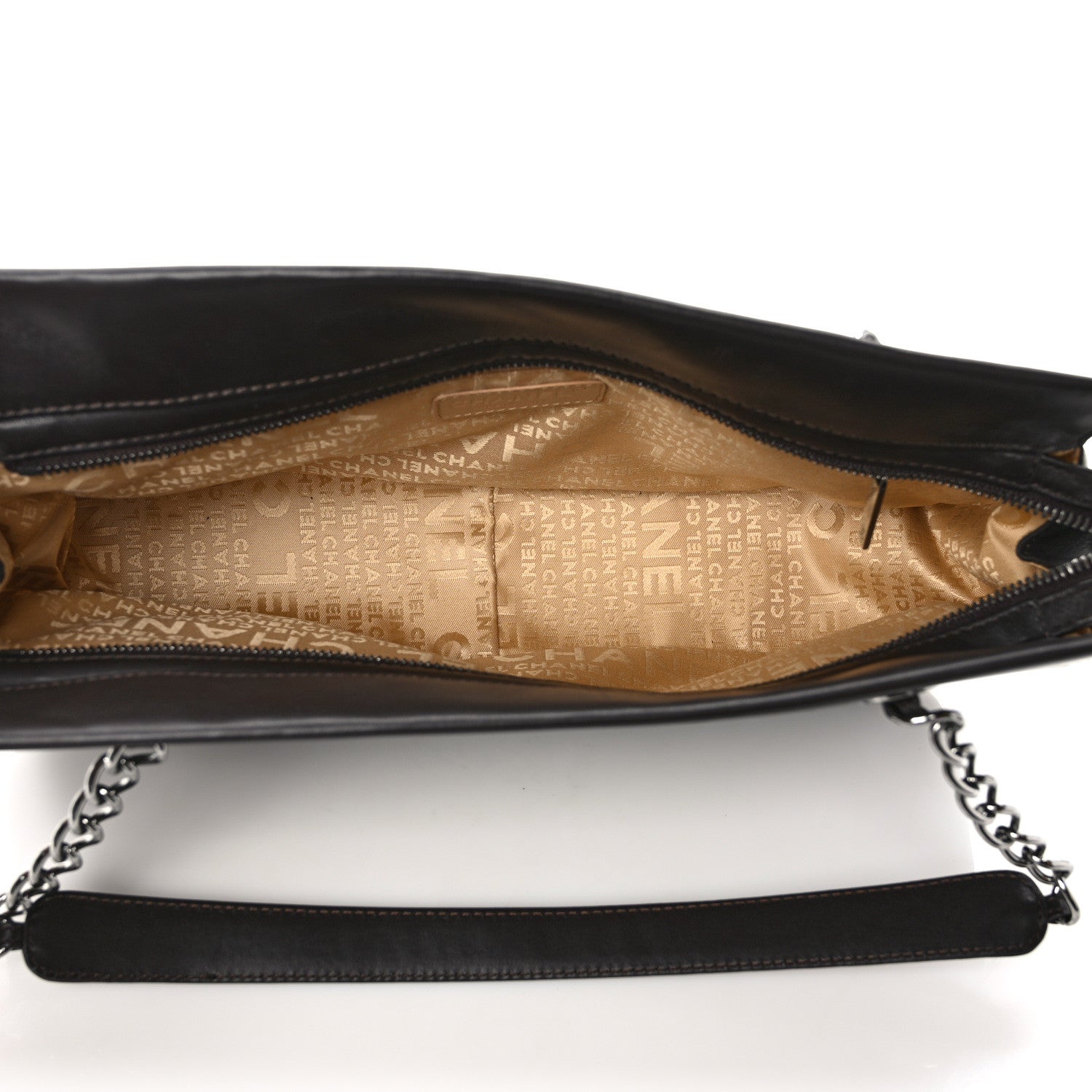 Chanel Calfskin Vertical Quilted Lax East West Shoulder Bag Dark Brown 4 of 11