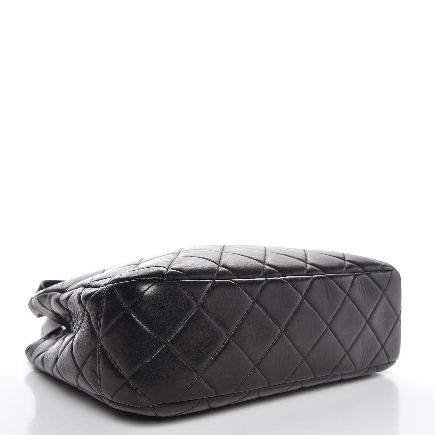 Lambskin Quilted Flap Shoulder Bag Black