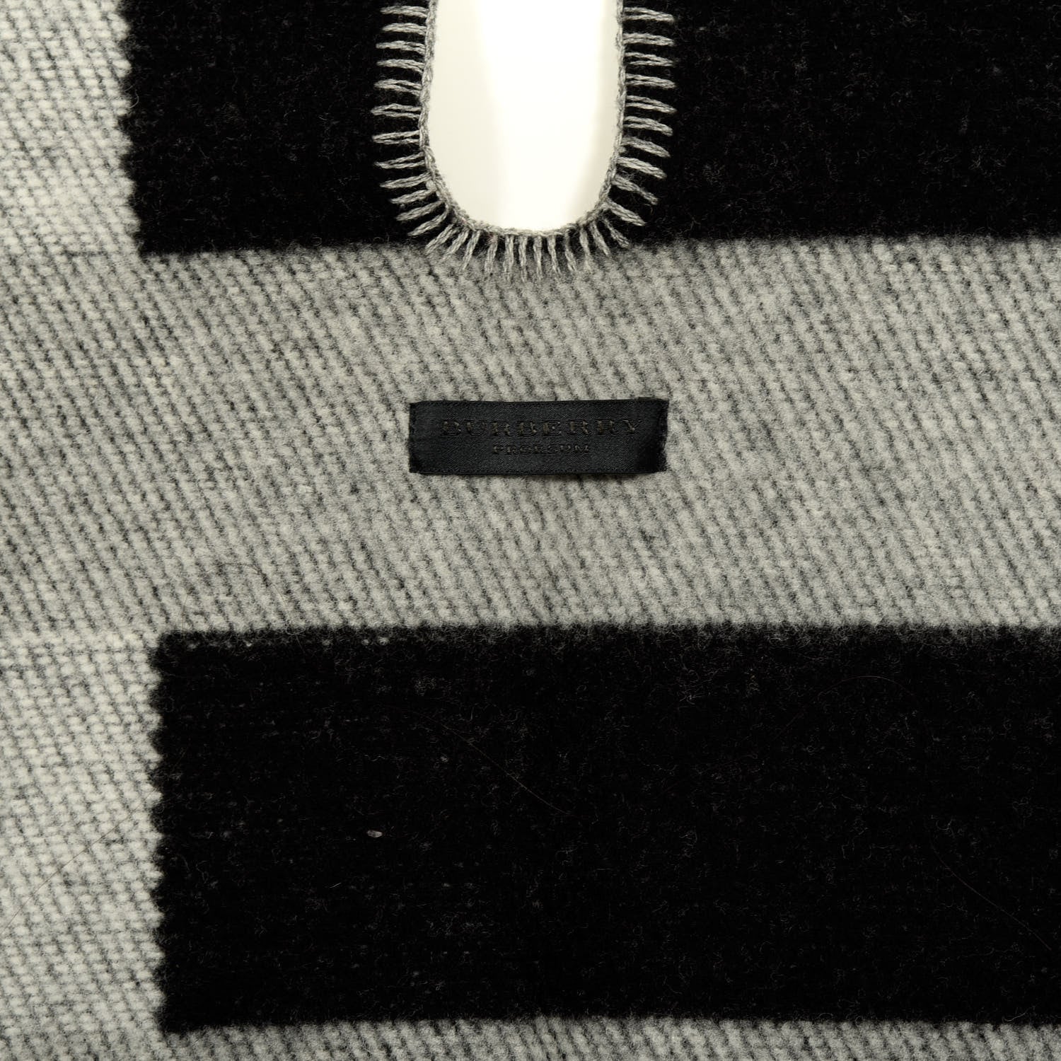 Burberry Wool Cashmere Mega Check Cape Scarf Scarf Grey 2 of 4